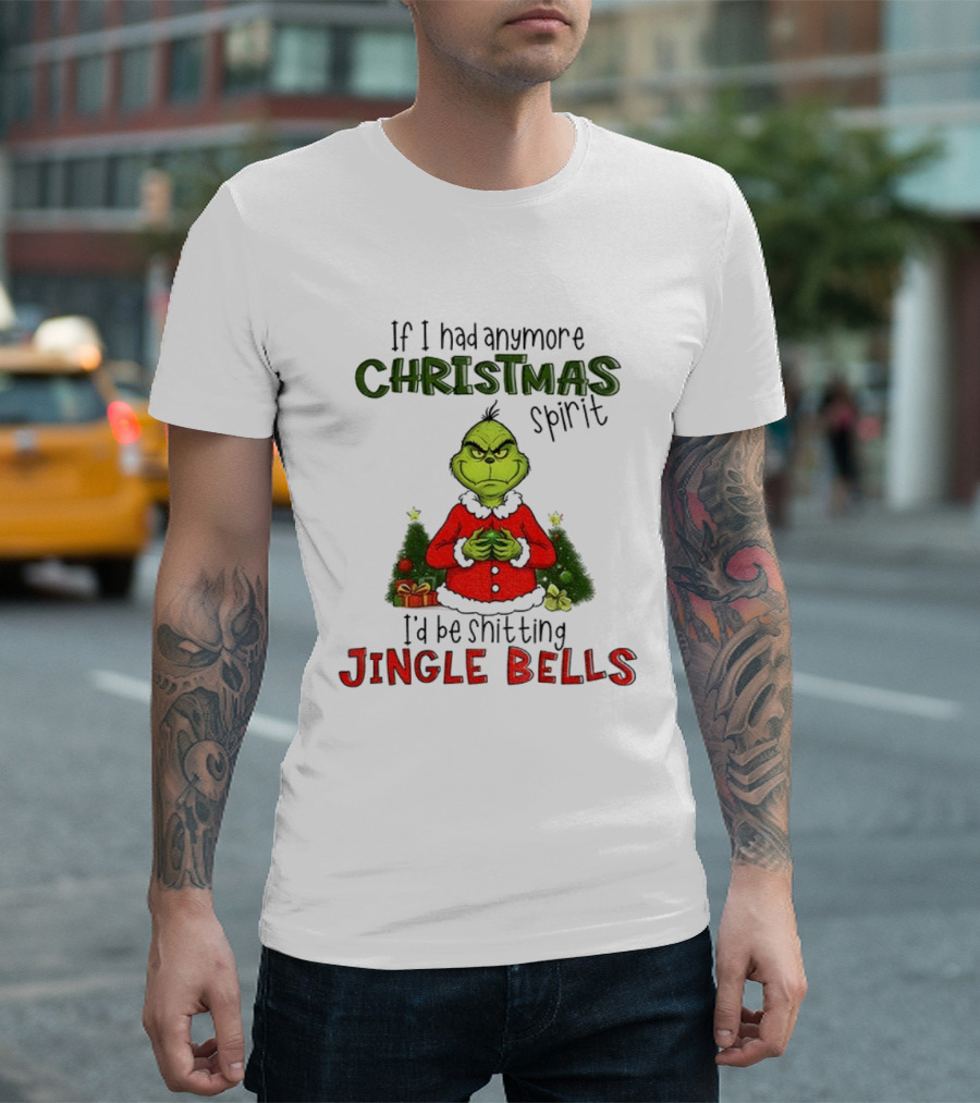 Grinch Christmas Spirit Jingle Bells Holiday Humor T-Shirt