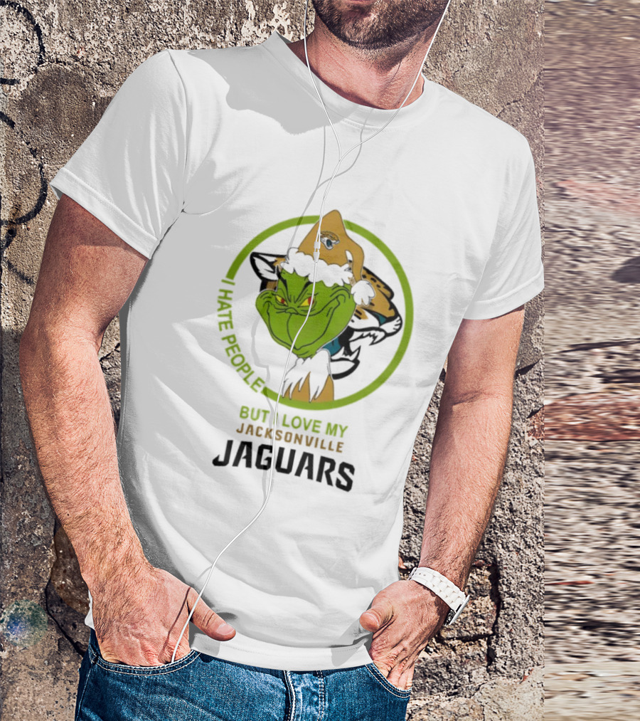 Jacksonville Jaguars Grinch I Hate People But I Love My Jacksonville Jaguars T-Shirt
