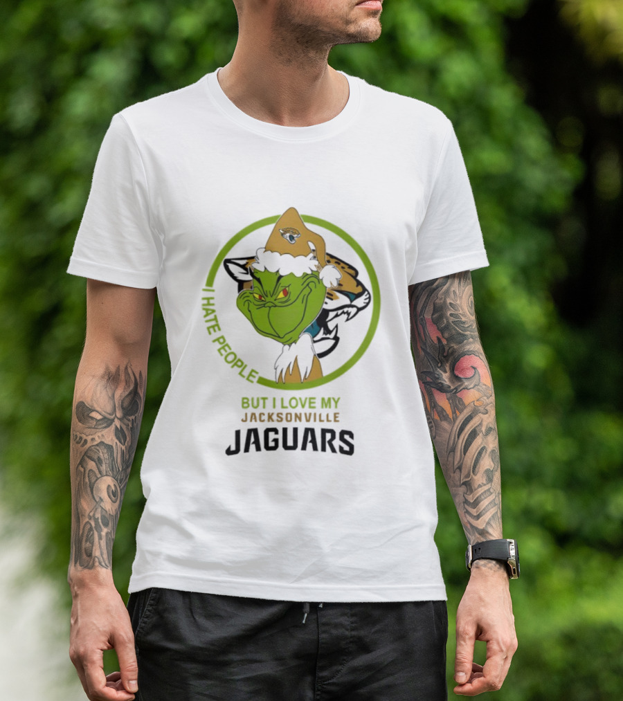 Jacksonville Jaguars Grinch I Hate People But I Love My Jacksonville Jaguars T-Shirt