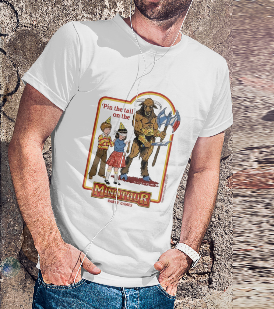 Pin The Tail On The Minotaur Kids Party Game Adventure T-Shirt