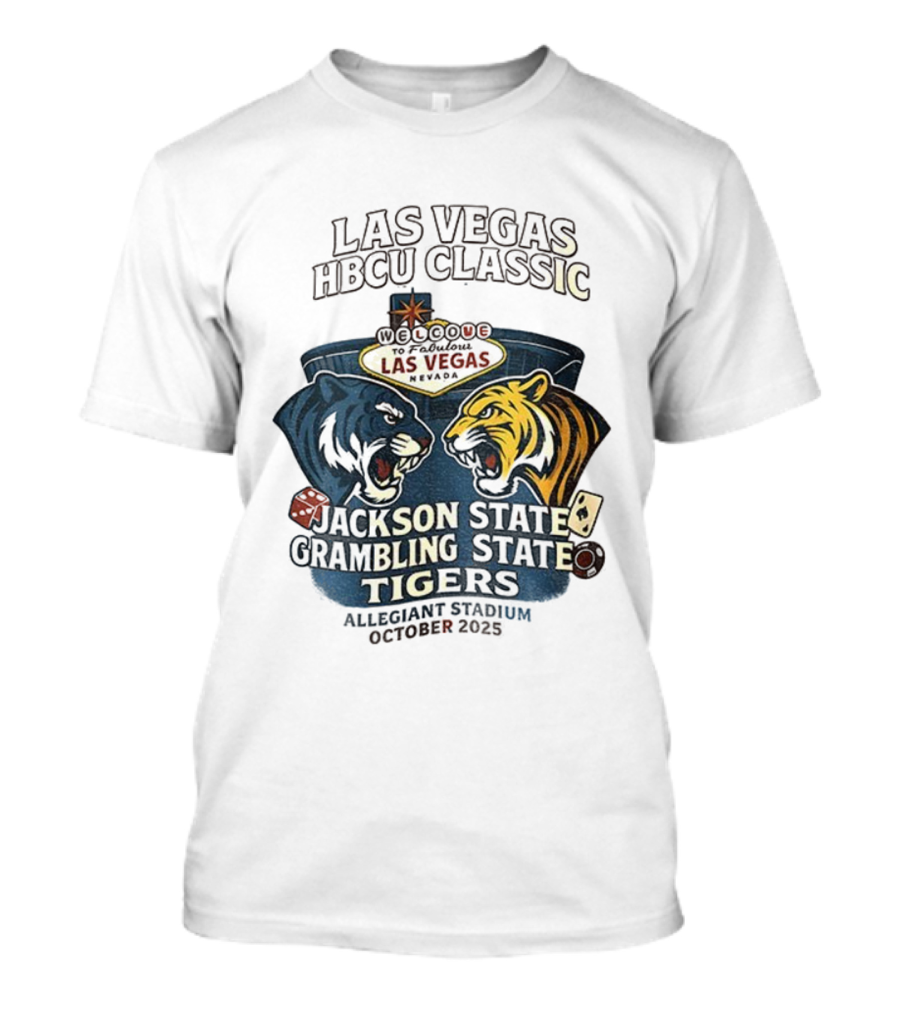 Las Vegas HBCU Classic Jackson State Vs Grambling State Tigers Allegiant Stadium October 2025 T-Shirt