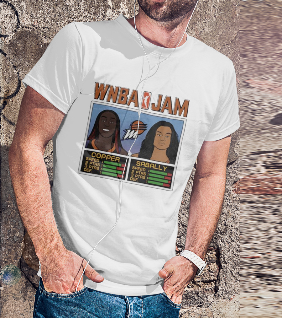 WNBA Jam Kahleah Copper Satou Sabally Phoenix Mercury Basketball Style Homage T-Shirt