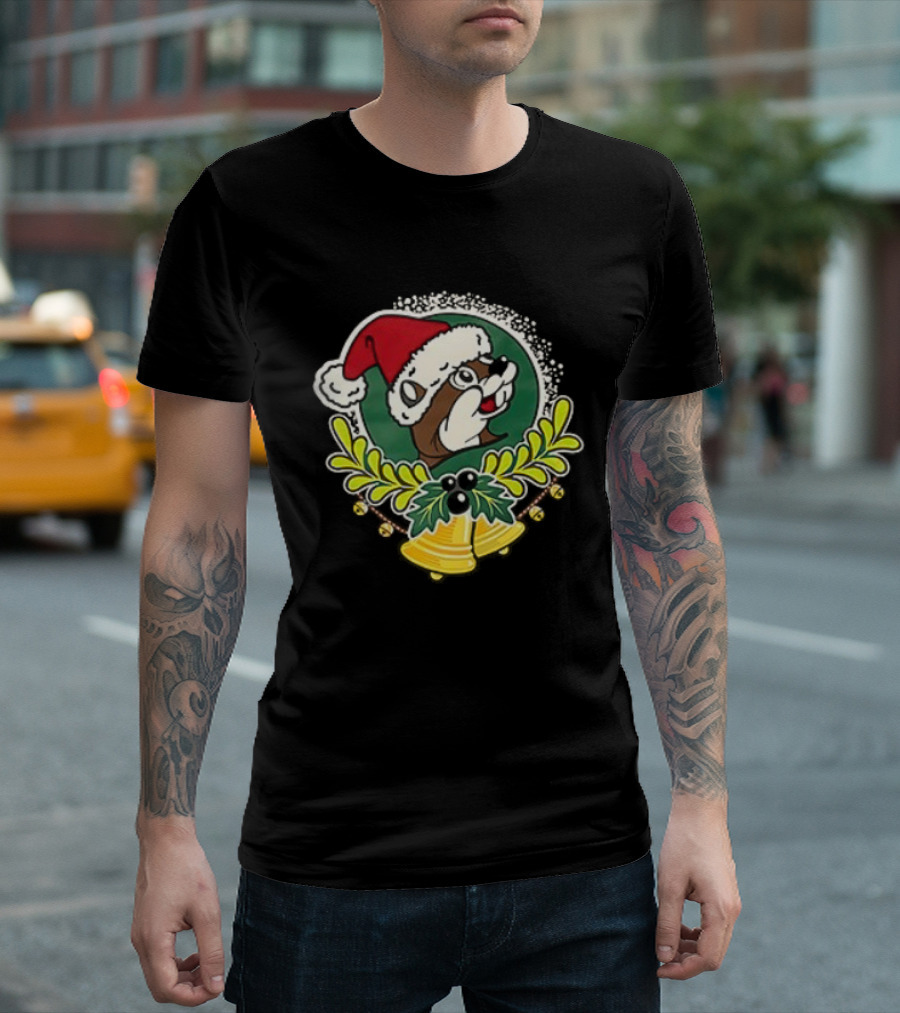 Buc-ee's Christmas 2025 Jingle All the Way Santa Beaver Holiday Cheer T-Shirt