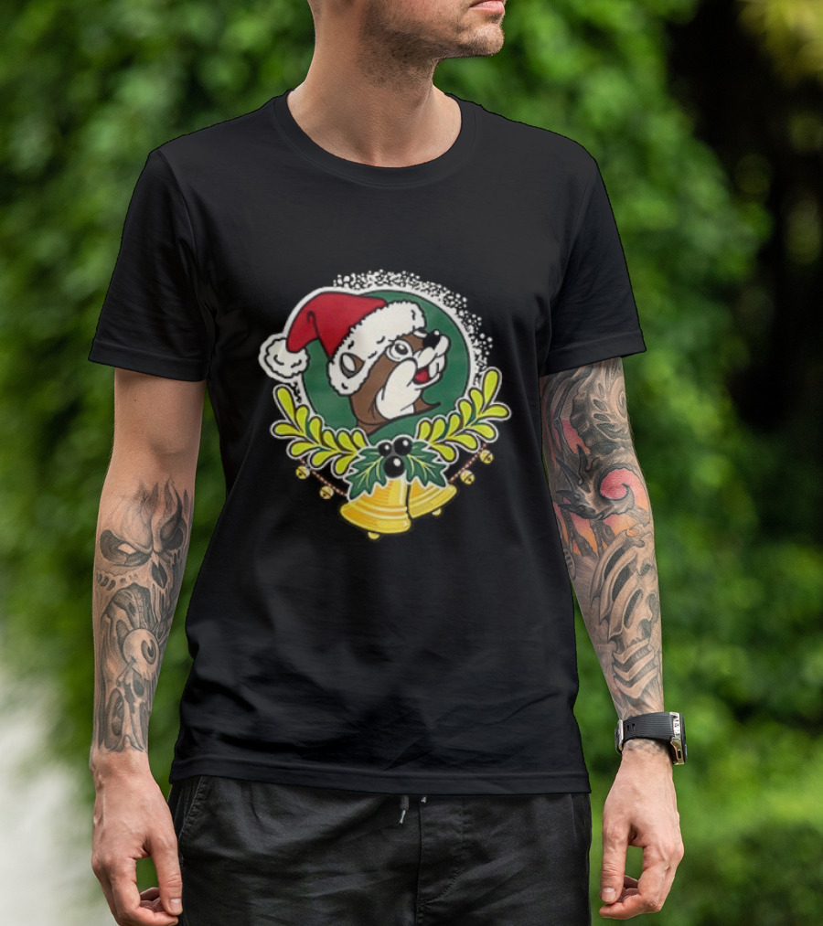 Buc-ee's Christmas 2025 Jingle All The Way Santa Beaver Holiday Cheer T-Shirt