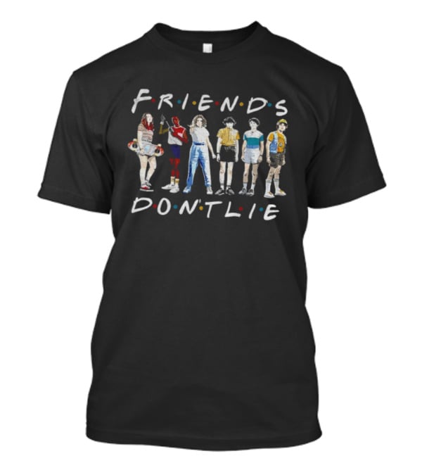 Friends Don't Lie Stranger Things Netflix Inspired Christmas Holiday 80s Style T-Shirt