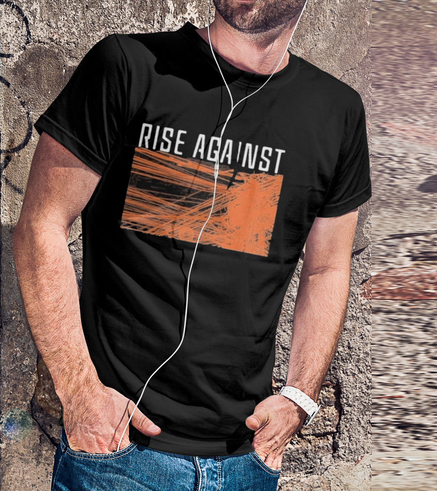 Rise Against Wire Abstract Orange Lines T-Shirt