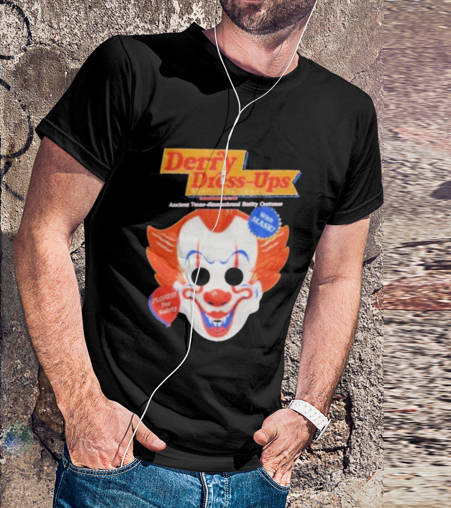 Derry Dress-Ups Clown Mask Costume Pennywise Tribute T-Shirt