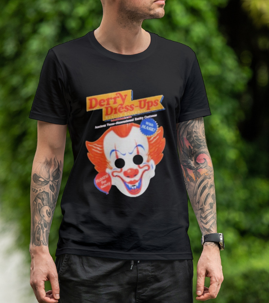 Derry Dress-Ups Clown Mask Costume Pennywise Tribute T-Shirt