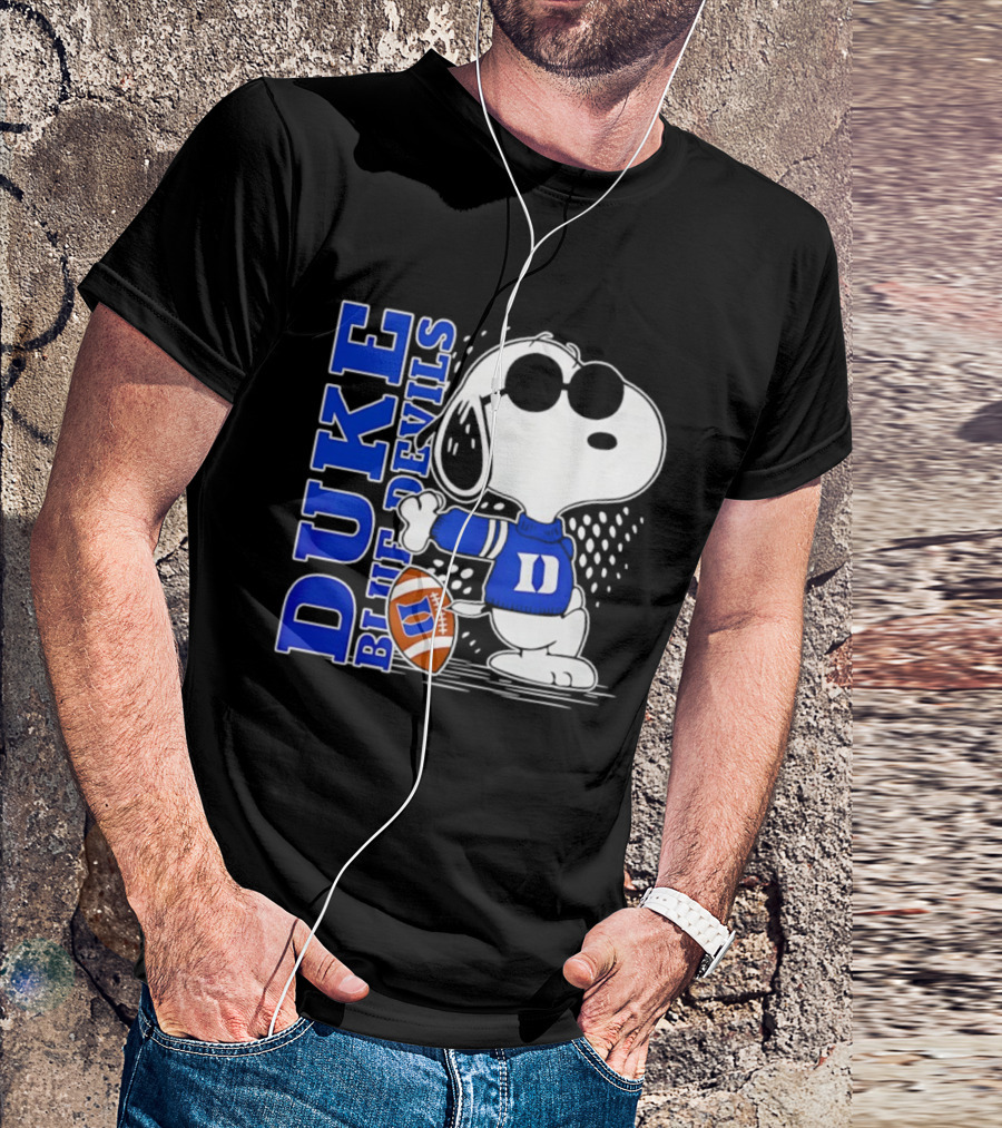 Snoopy Joe Cool Duke Blue Devils Football Fan Merchandise T-Shirt