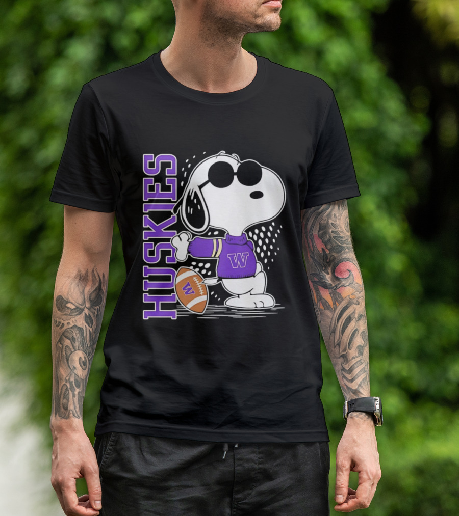 Snoopy Joe Cool Huskies Football Washington Merchandise T-Shirt