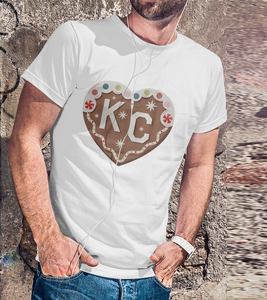 Gingerbread Heart KC Christmas Kansas City Holiday Spirit T-Shirt