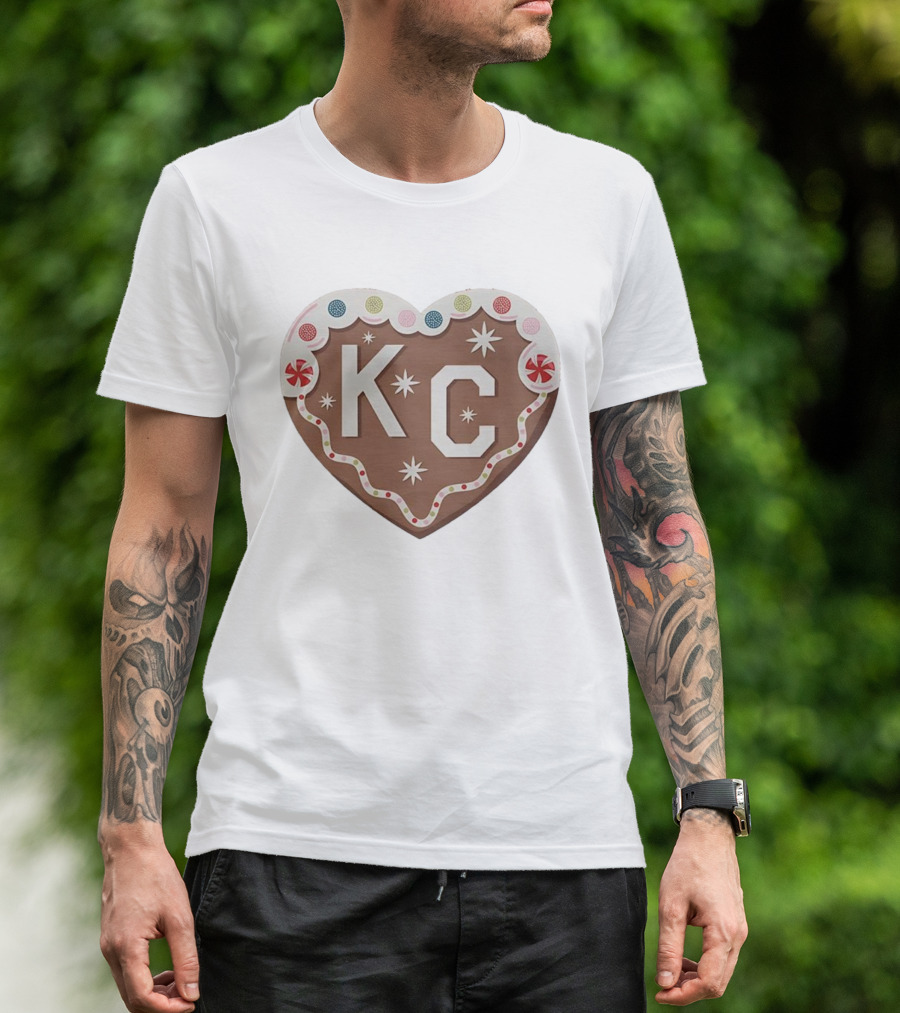 Gingerbread Heart KC Christmas Kansas City Holiday Spirit T-Shirt