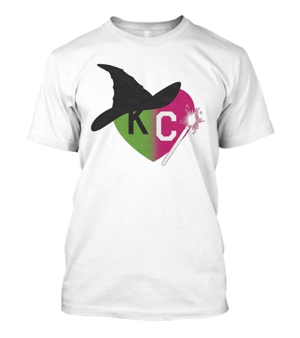 Witch Hat KC Heart Magic Wand Design T-Shirt