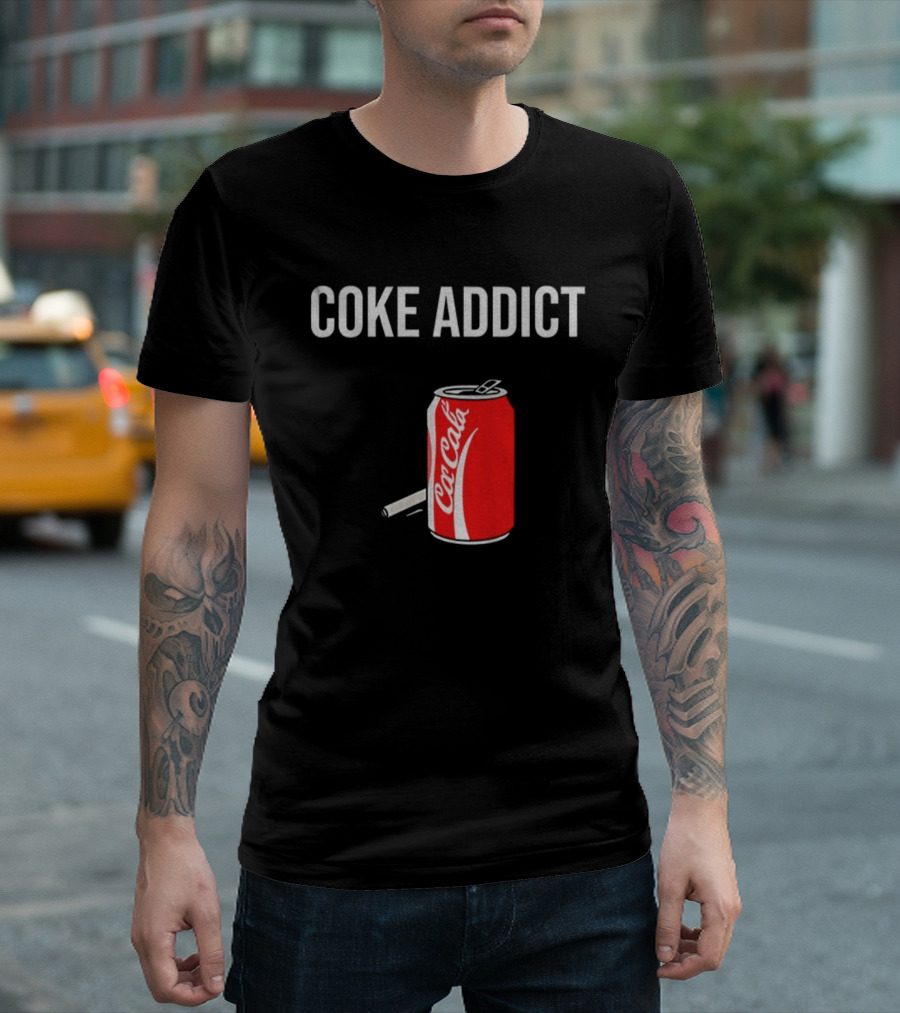 Coke Addict Parody Can And Cigarette T-Shirt