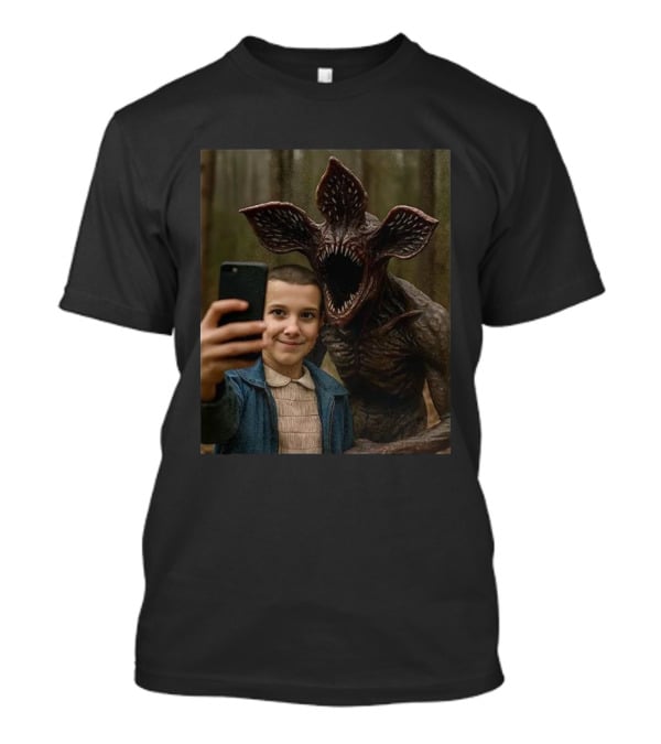 Stranger Things Eleven Demogorgon Selfie Meme Viral Fan Favorite Moment Iconic Scene T-Shirt