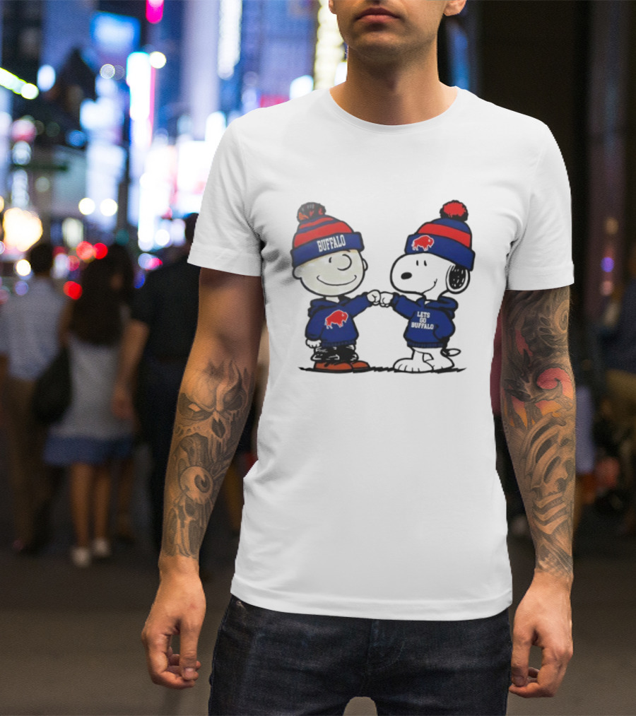Charlie Brown Snoopy Buffalo Bills Lets Go Buffalo T-Shirt