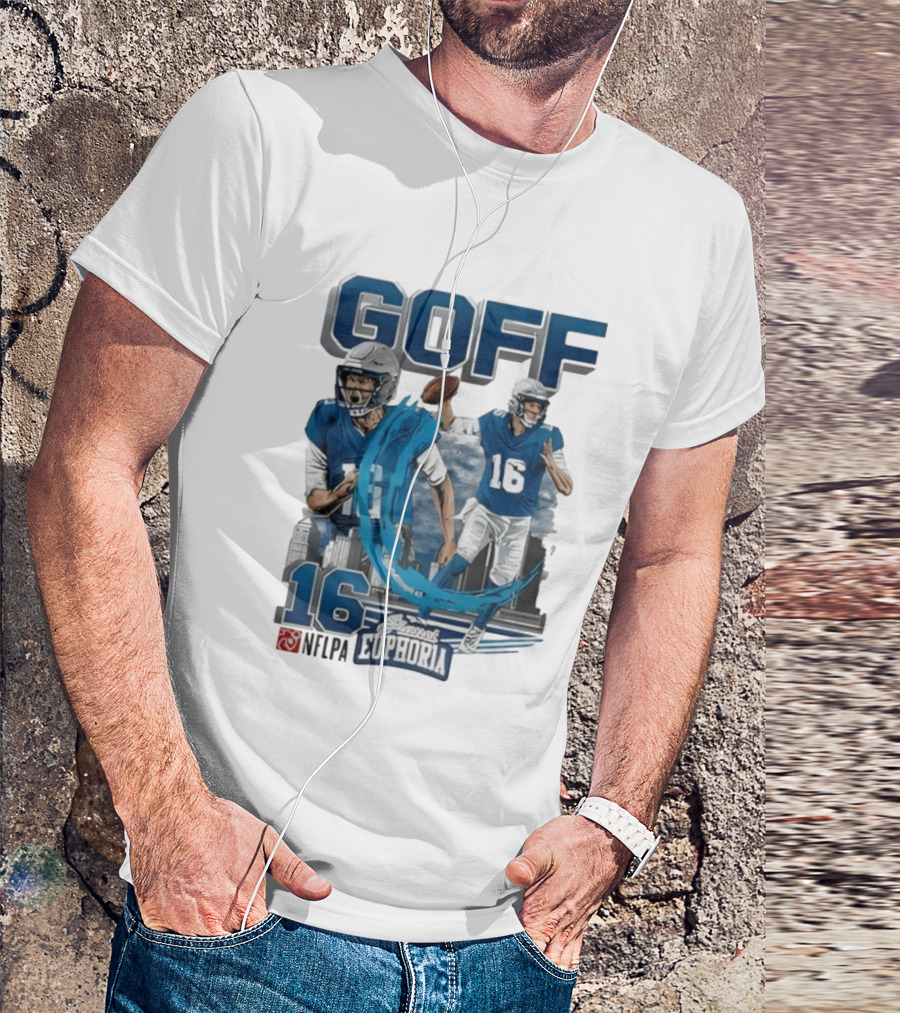 Goff 16 NFLPA Planet Euphoria Football Player Action T-Shirt