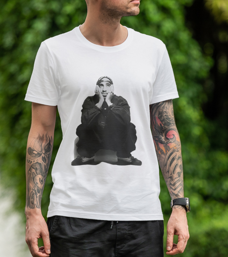 Pedro Pascal Sits Like Tupac Iconic Pose T-Shirt