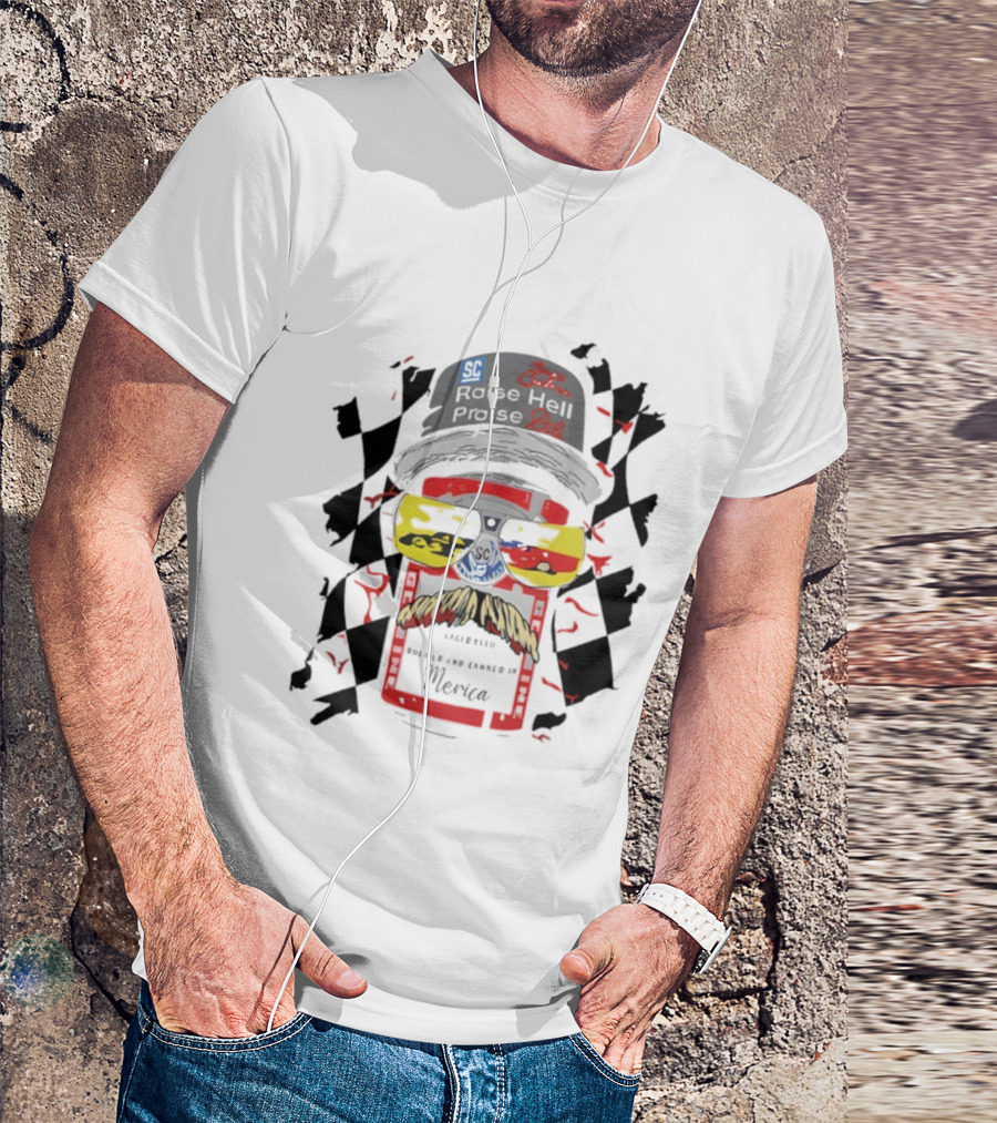 Raise Hell Praise Dale Car Racing Iconic Driver Tribute Retro Style T-Shirt