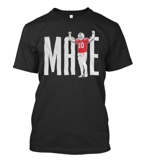 MAYE 10 New England Patriots Football NFL 2025 Cartoon T-Shirt