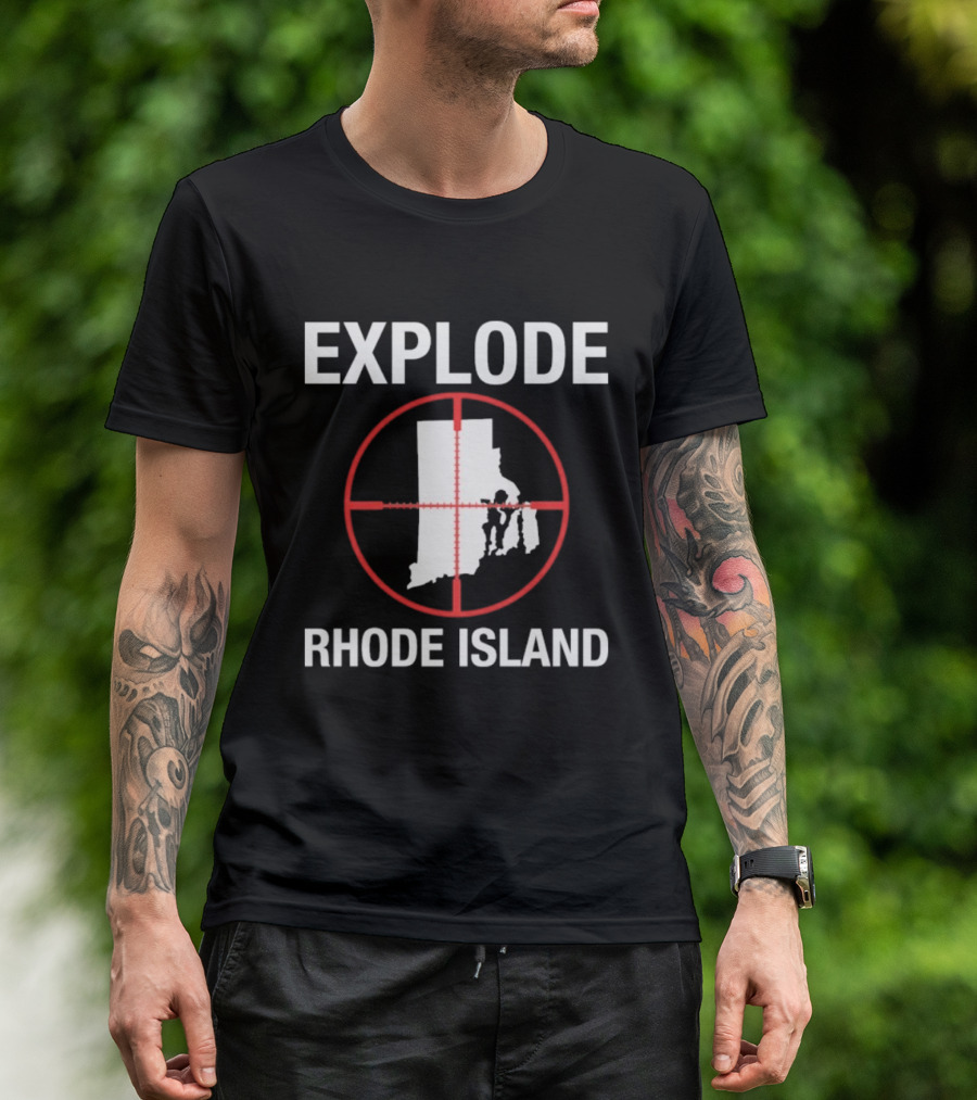 Explode Rhode Island Target Crosshair State Map T-Shirt