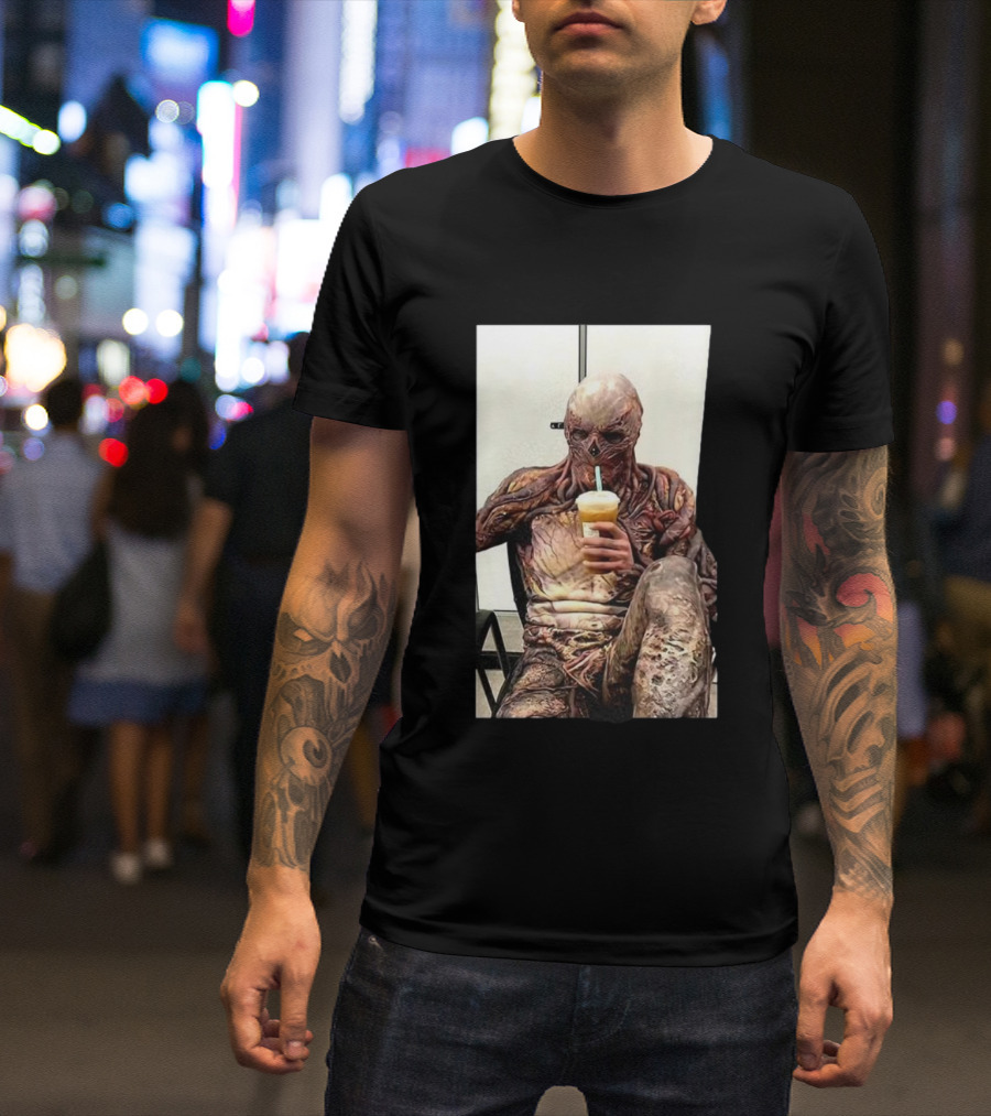 Vagner Stranger Things Creature Meme Coffee Scene T-Shirt