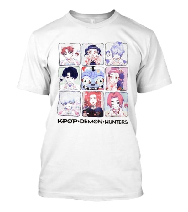 Kpop Demon Hunters Saja Boys Group Colorful Character Portraits T-Shirt