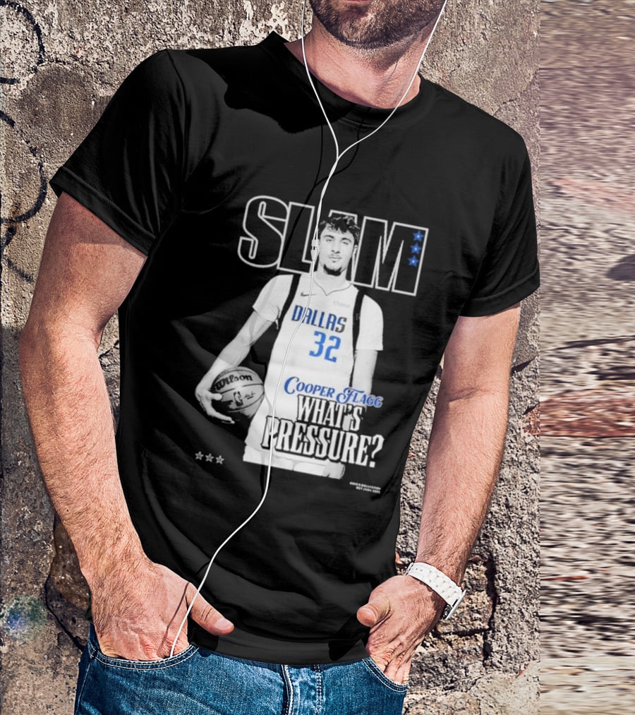 SLAM Cooper Flagg Dallas 32 What's Pressure? T-Shirt