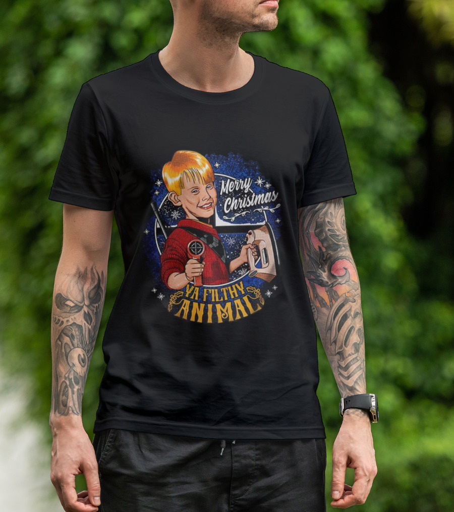 Merry Christmas Ya Filthy Animal Kevin Cartoon T-Shirt