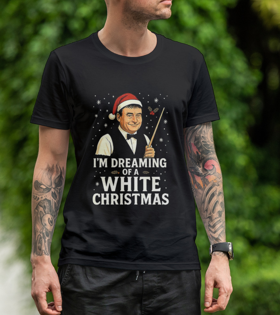 Santa Hat Snooker Player I'm Dreaming Of A White Christmas T-Shirt