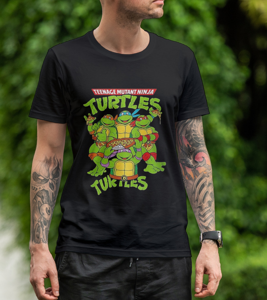 Teenage Mutant Ninja Turtles Eat Pizza And Smash Fascism T-Shirt