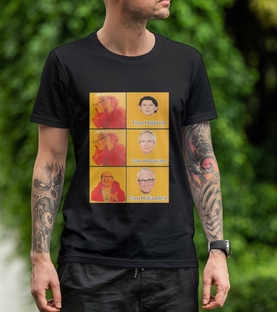 Tom Holland Tom Hollander Tom Hollandest Face Grid T-Shirt
