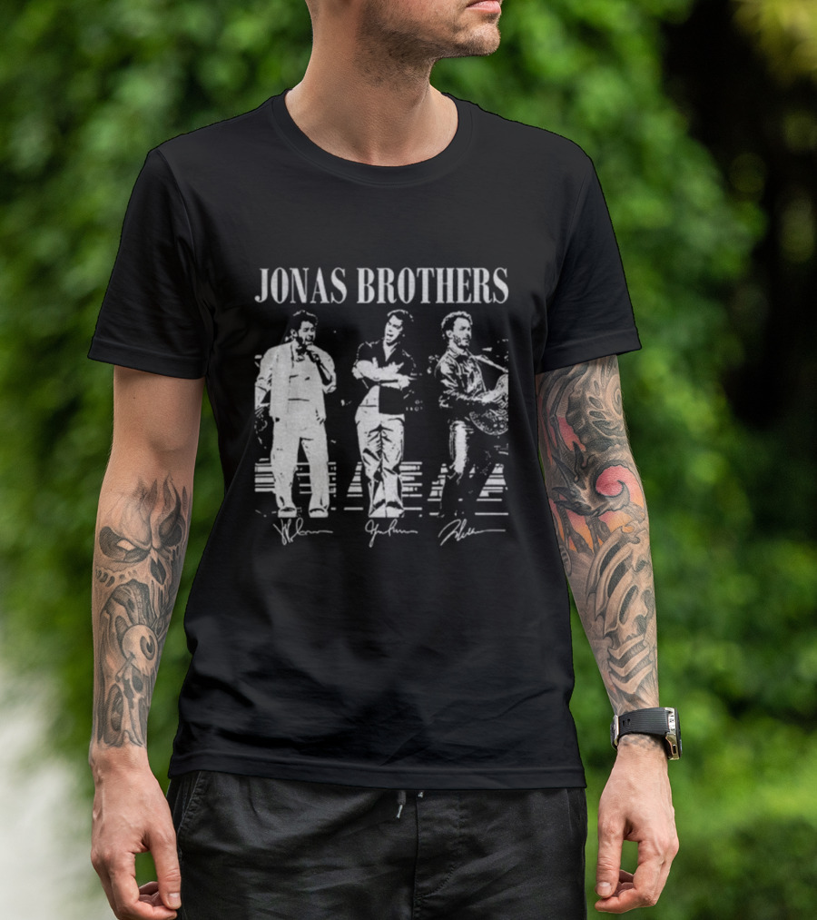 Jonas Brothers Vintage Tour 20th 2025 Signature Music T-Shirt