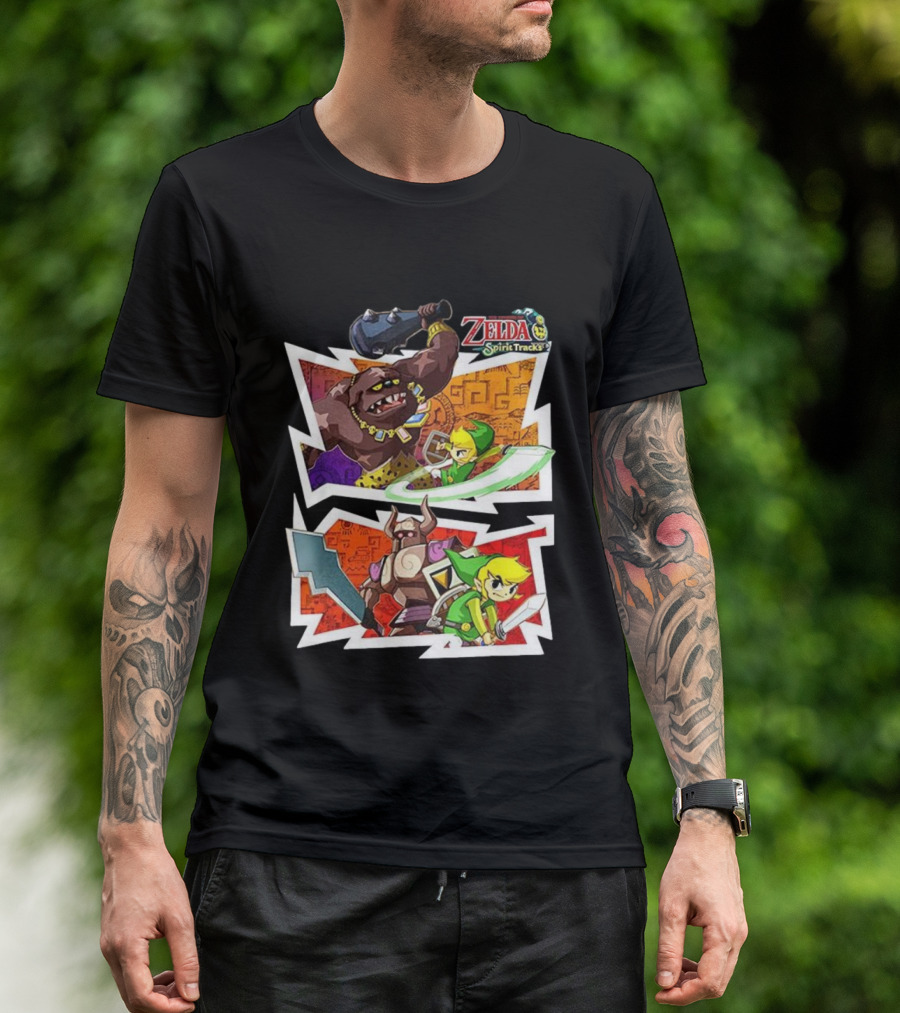 The Legend Of Zelda Spirit Tracks Link Battles Illustrations T-Shirt
