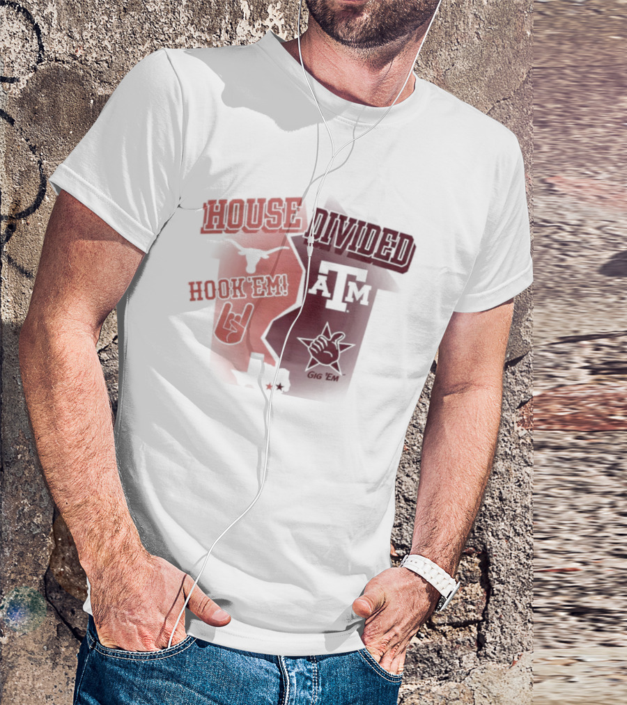 House Divided Texas Longhorns Horns Up Vs Texas A&M T-Shirt