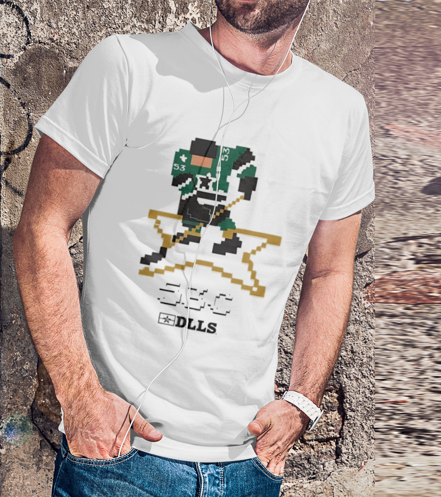 Dallas DLLS Hockey Star Pixel Art Collection T-Shirt