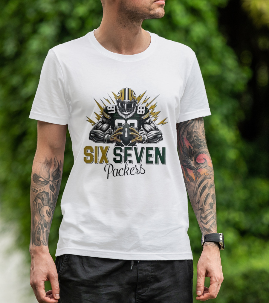 Six Seven Packers Football Player Energy Burst T-Shirt