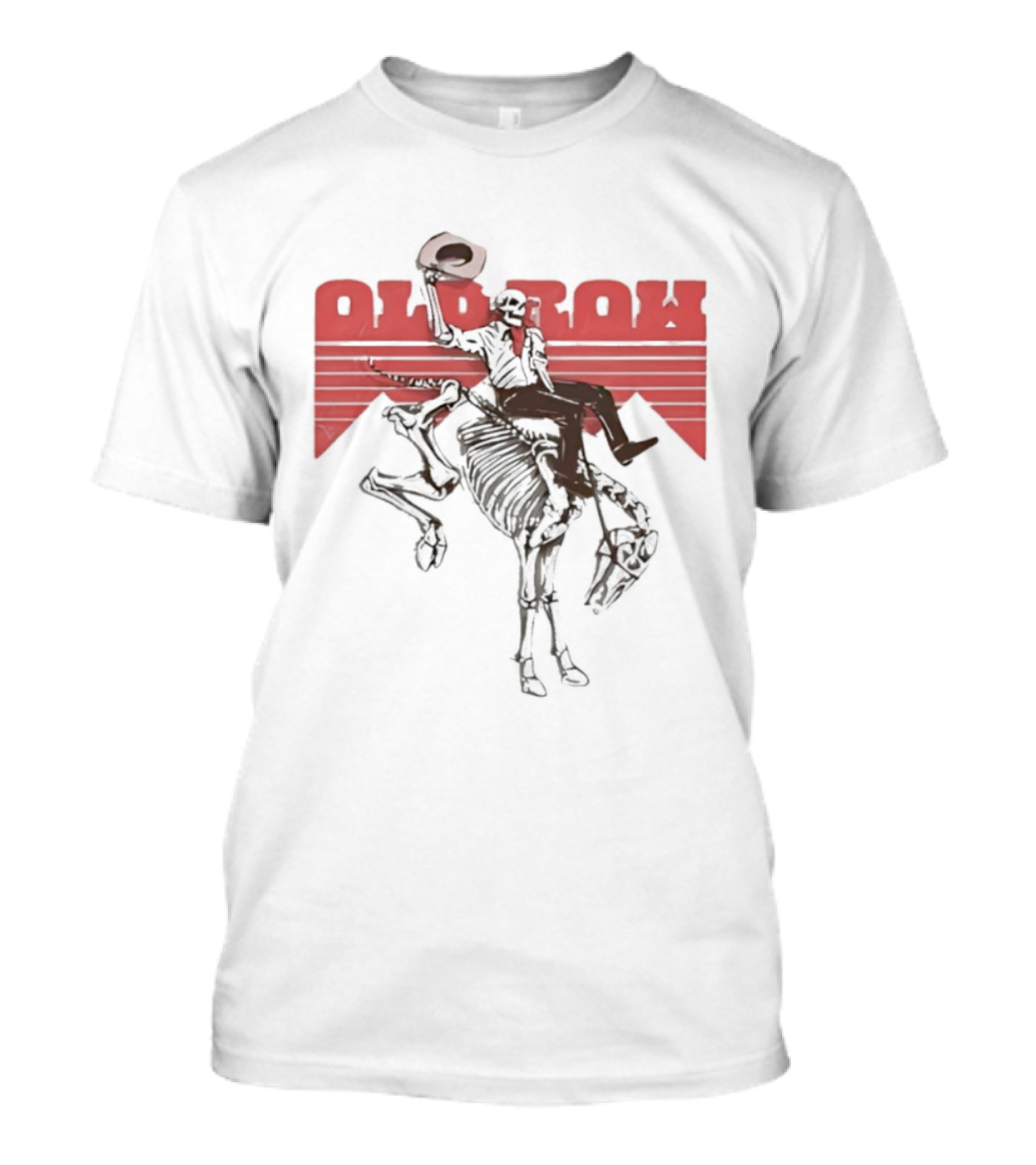 Old Row Cowboy Skeleton Rider With Horse And The Cowboy Killer Cowboy T-Shirt