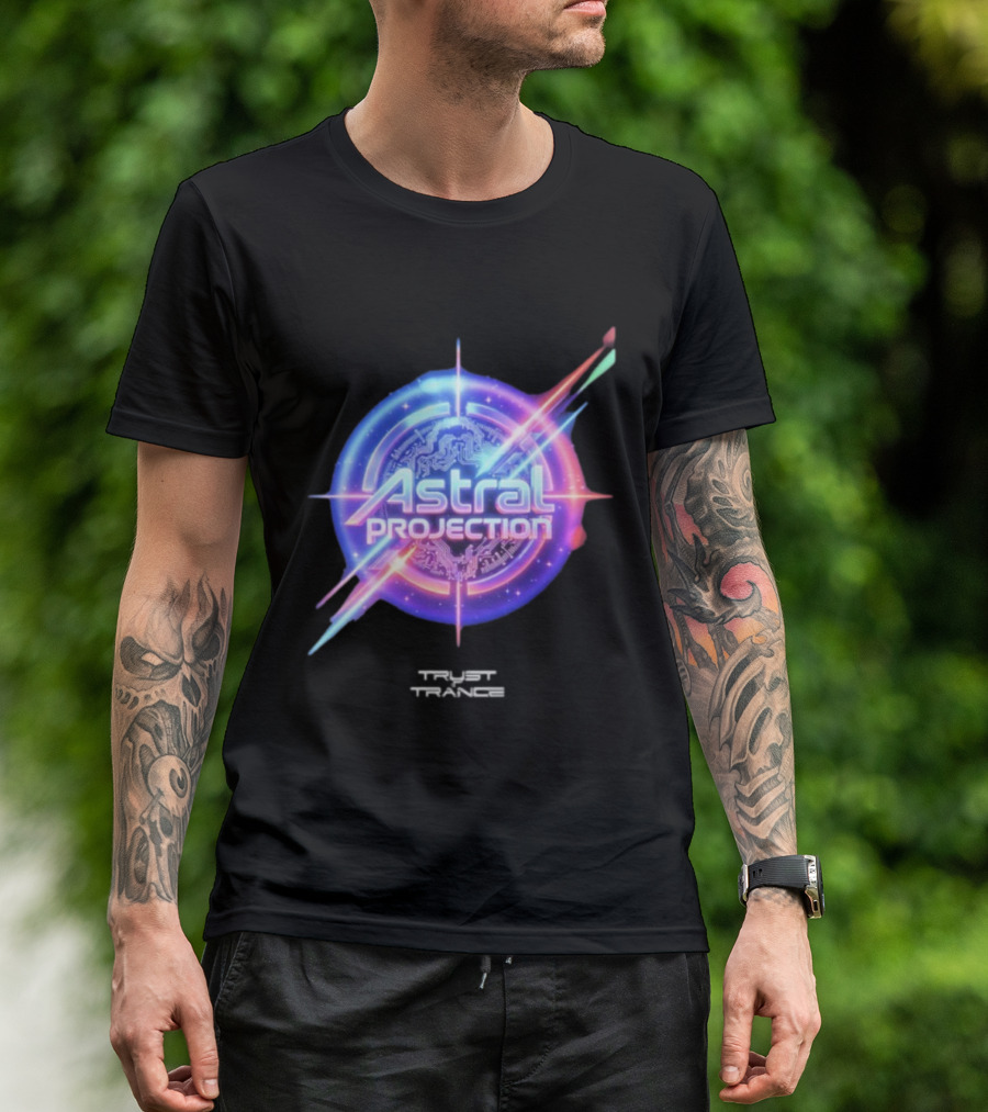 Astral Projection Trust In Trances Psychedelic Journey Circular Emblem T-Shirt