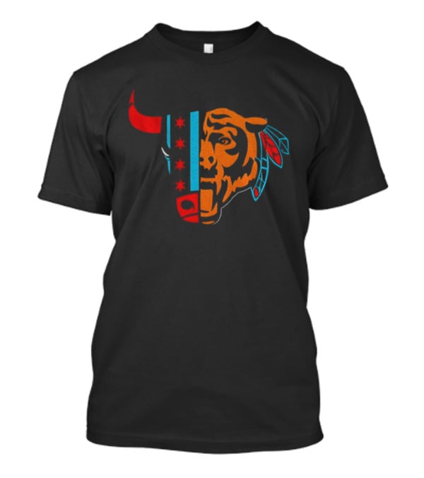 Bulls Bears Blackhawks Chicago Football NFL 2025 Mashup T-Shirt