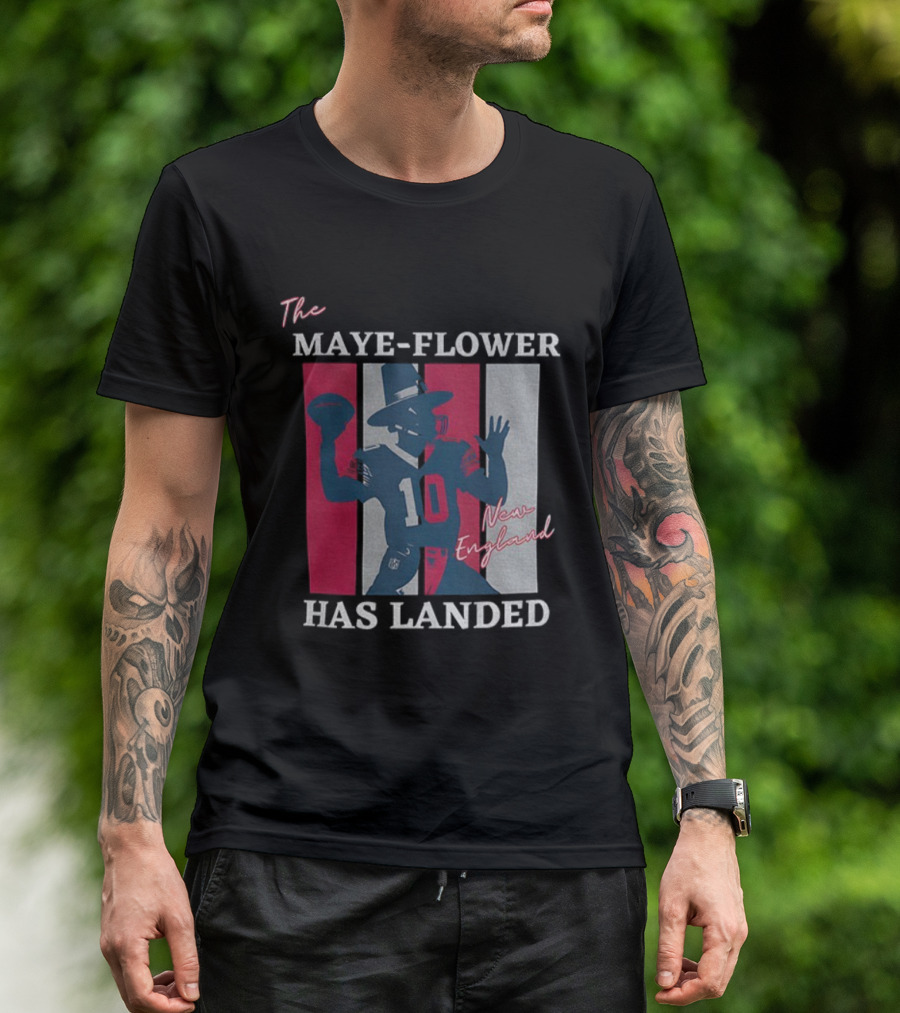 New England Football Pilgrim Drake The Maye-flower Has Landed T-Shirt
