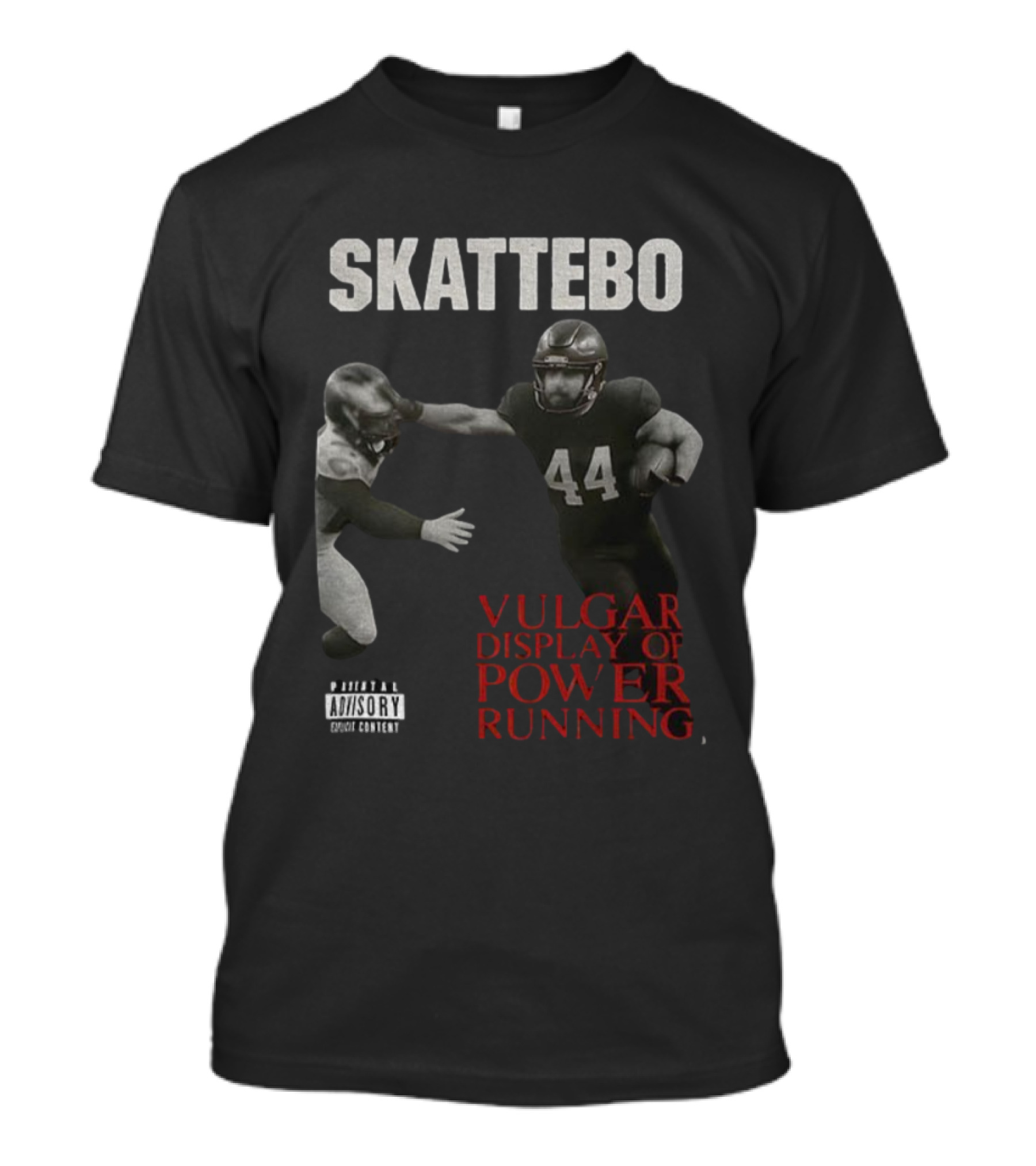 Skattebo Giants Football Vulgar Display Of Power Running Heavy Metal Parody T-Shirt