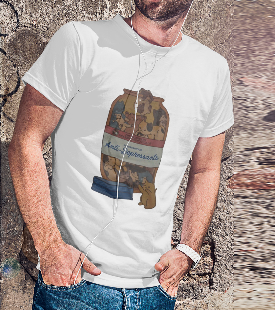 Purrscription Anti-Depressants Threadheads Pharmiaowceuticals Cat Edition T-Shirt