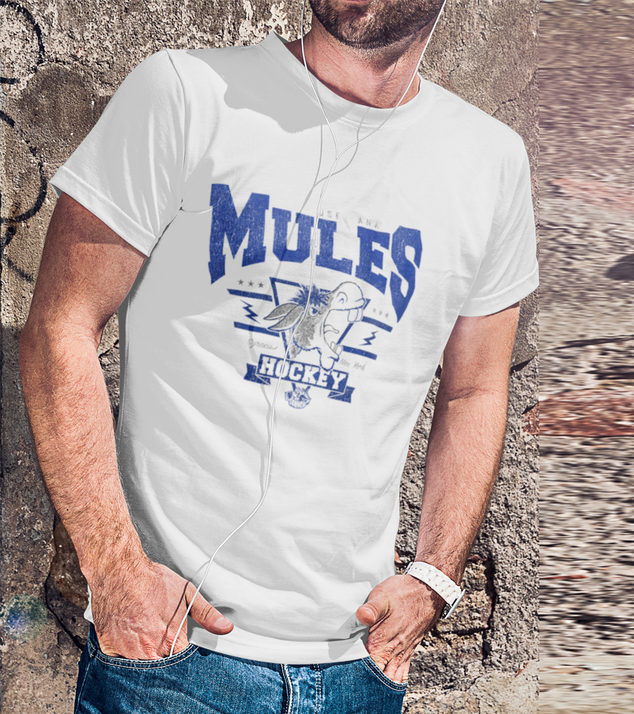 Syracuse Crunch Use Ana Mules Hockey Throwback New York T-Shirt