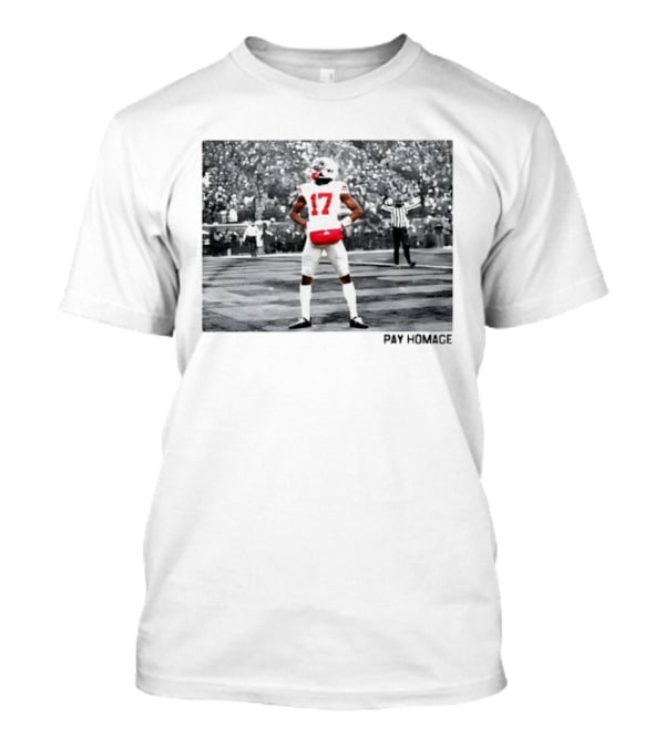 Carnell Tate Pay Homage 17 Football Player Stance T-Shirt