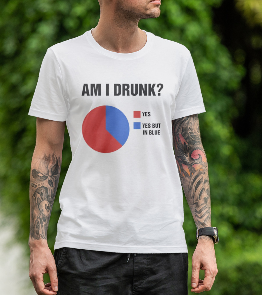 Am I Drunk Yes Yes But In Blue Pie Chart Humor T-Shirt