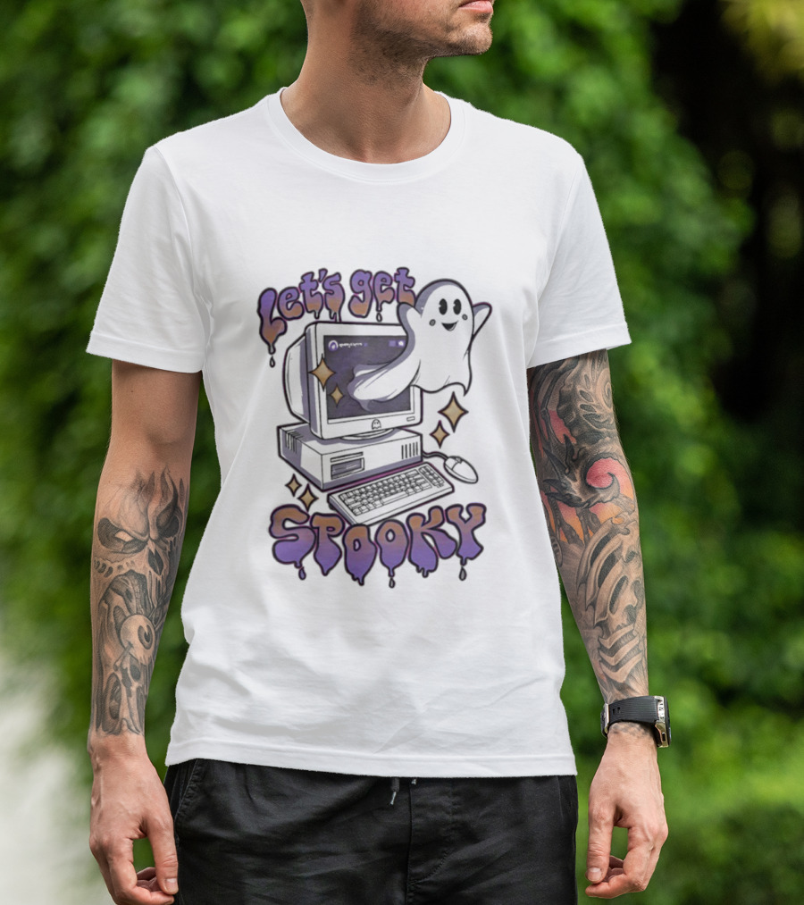 Let's Get Spooky Ghost Computer Halloween T-Shirt