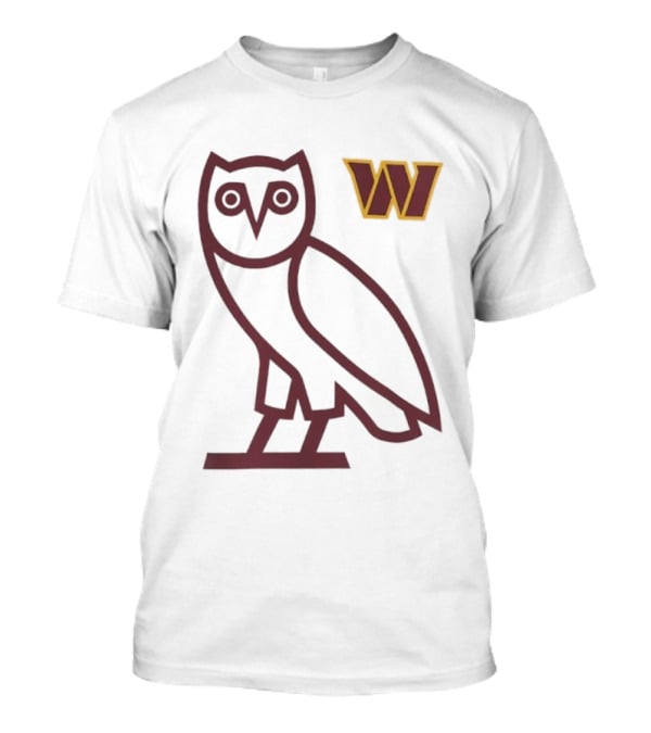 Washington Commanders OVO NFL Collaboration Owl W Logo T-Shirt