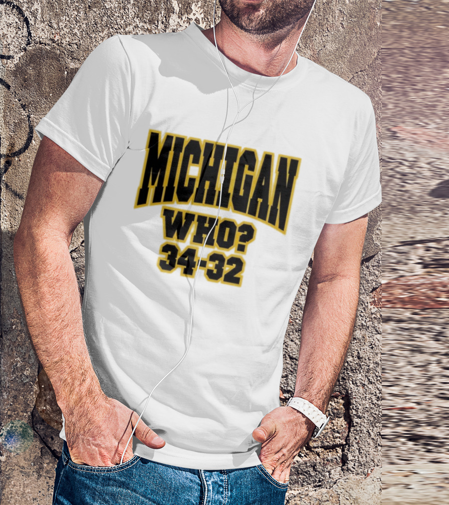 Michigan Who 34-32 T-Shirt