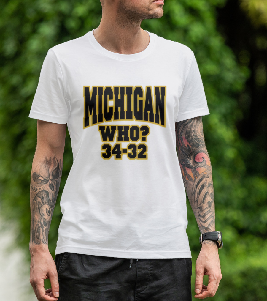Michigan Who 34-32 T-Shirt